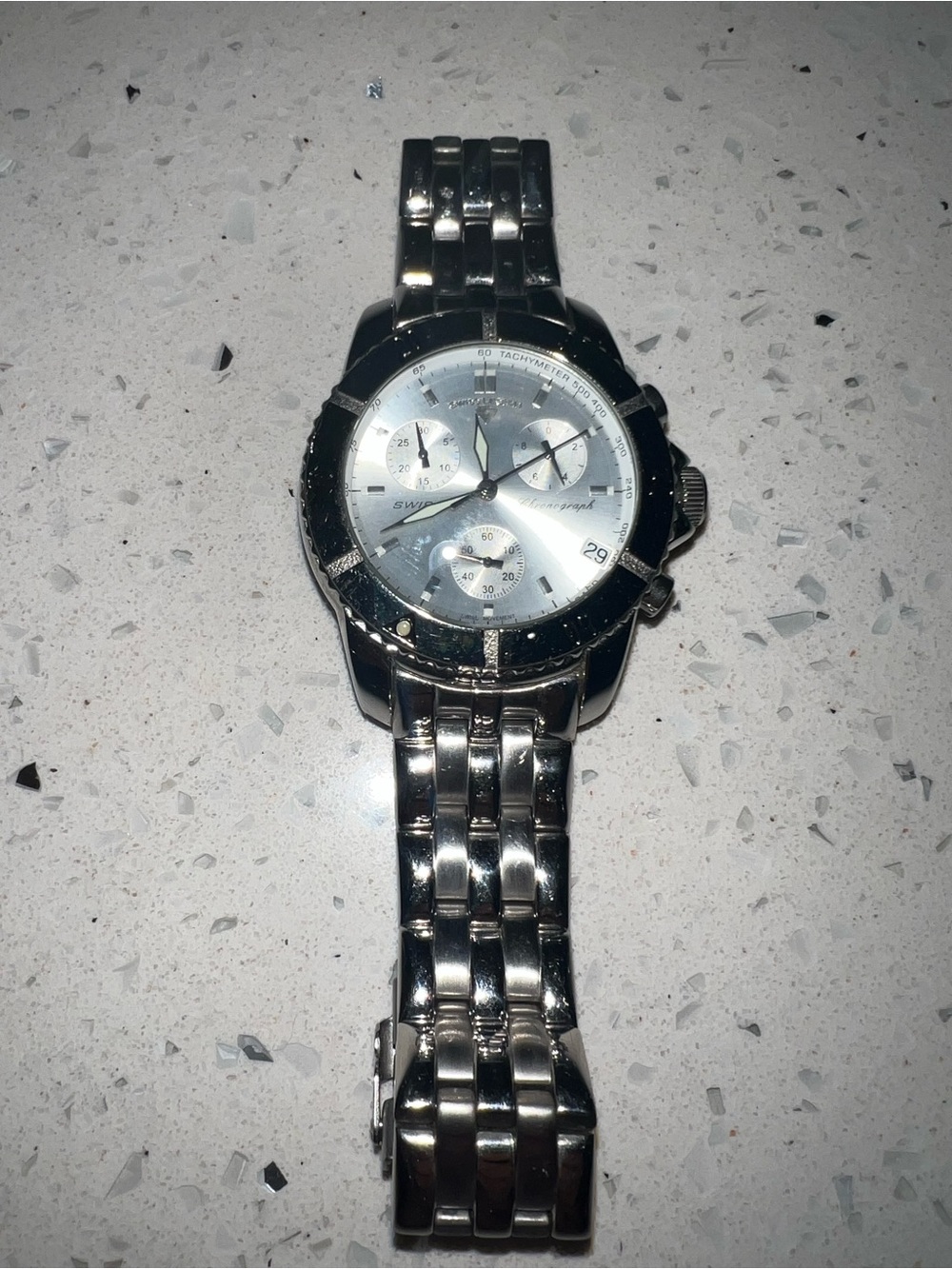 Swiss Legend Silver Chronograph Men's Watch with Silver Dial Monteco